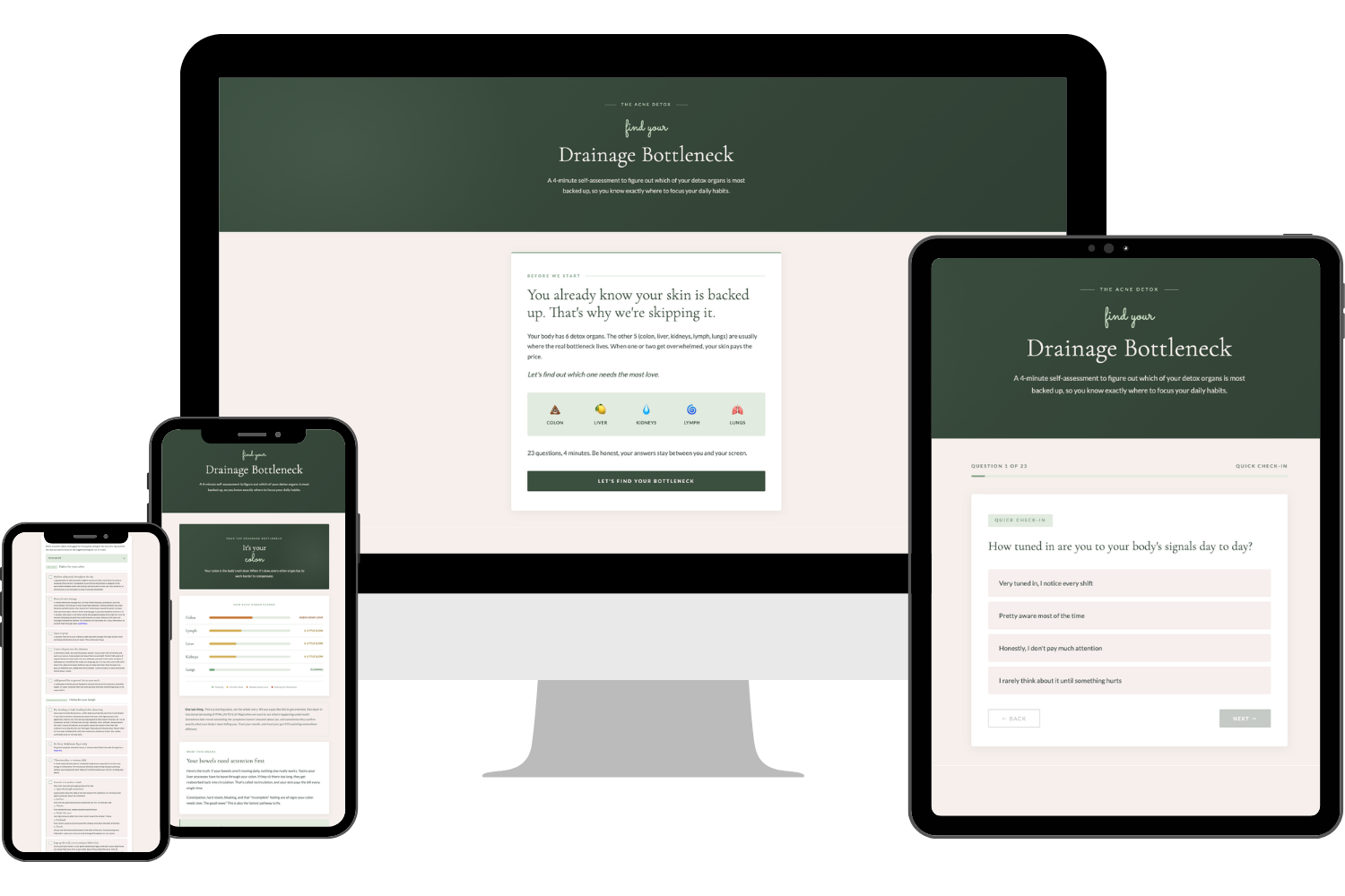 The Drainage Bottleneck Finder, included inside The Acne Detox