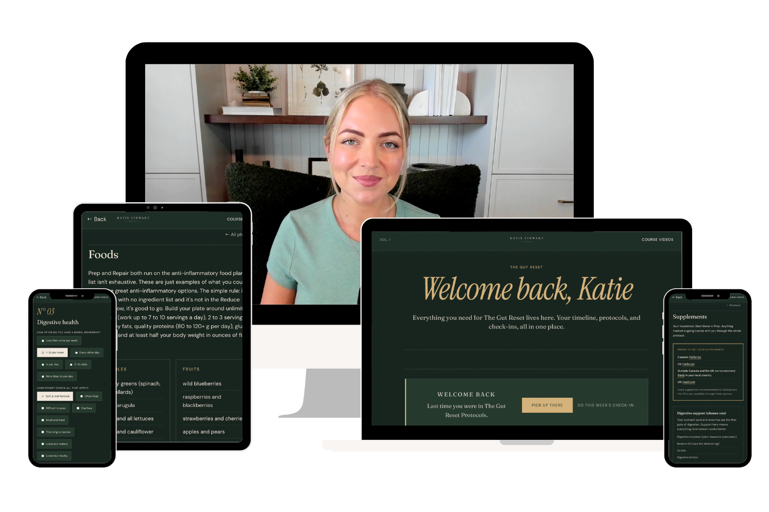 The Gut Reset course on desktop, tablet, and mobile